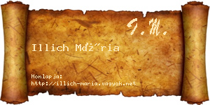Illich Mária névjegykártya